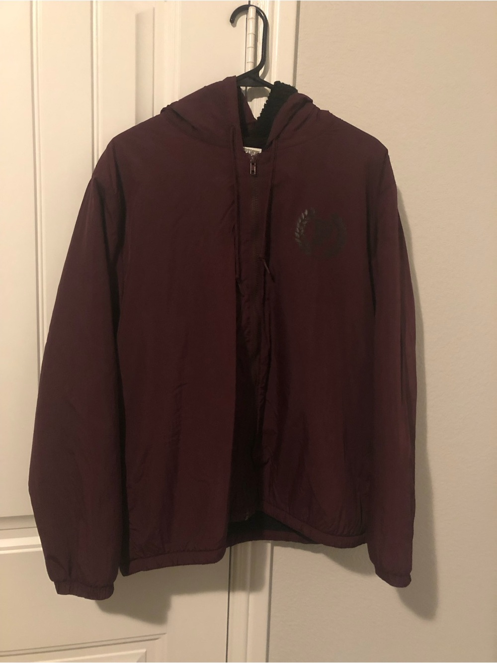 PINK Victoria's Secret Maroon Hooded Windbreaker